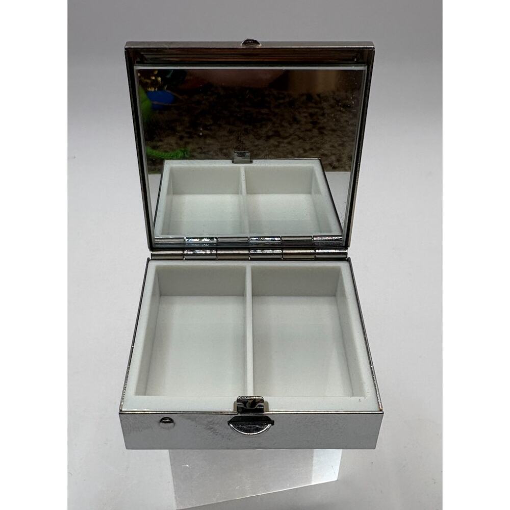Brighton Mother of Pearl Crystal Mirrored Pill Trinket Jewelry Box - Picture 2 of 4